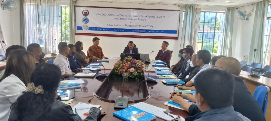 Jt Director RD, K Neibou Sekhose addressing the orientation training on GPDP at RD Conference Hall October 21. (Photo Courtesy: RD)